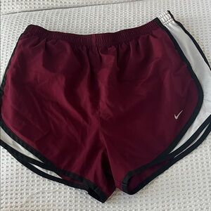 Nike Maroon and White Athletic Shorts